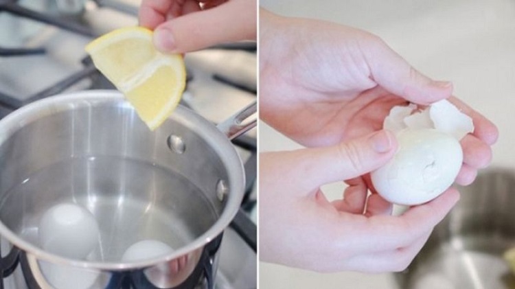 Cho chanh vào nước luộc trứng sẽ giúp bóc vỏ dễ hơn